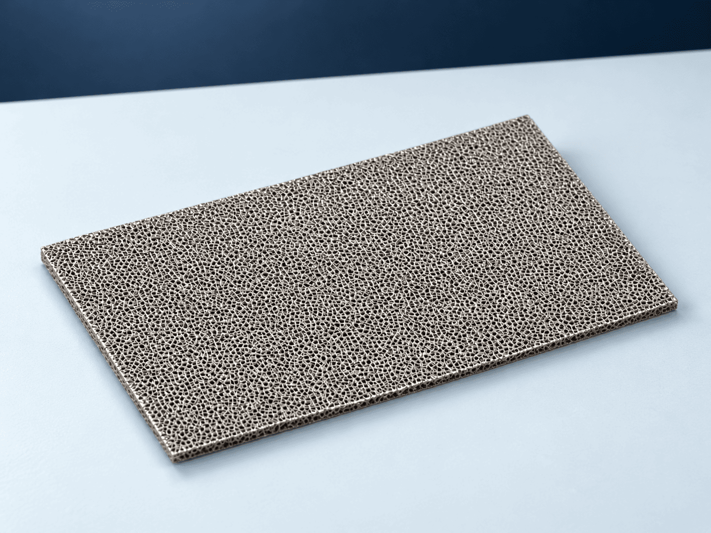 Thin nickel-grey porous transport sheet with fine interconnected open pores