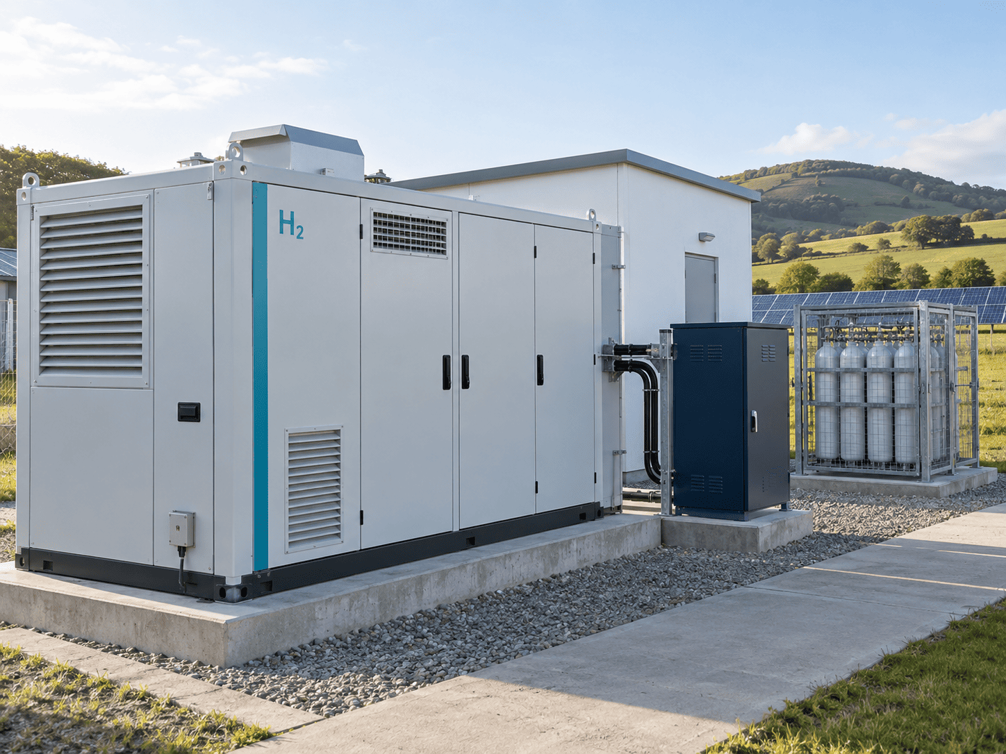 Stationary fuel cell power installation