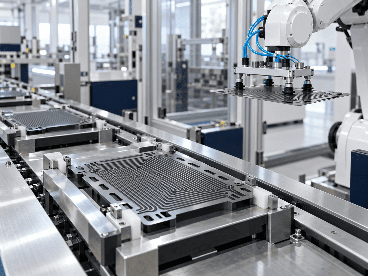 Production of metallic bipolar plates for high-volume fuel cell mobility