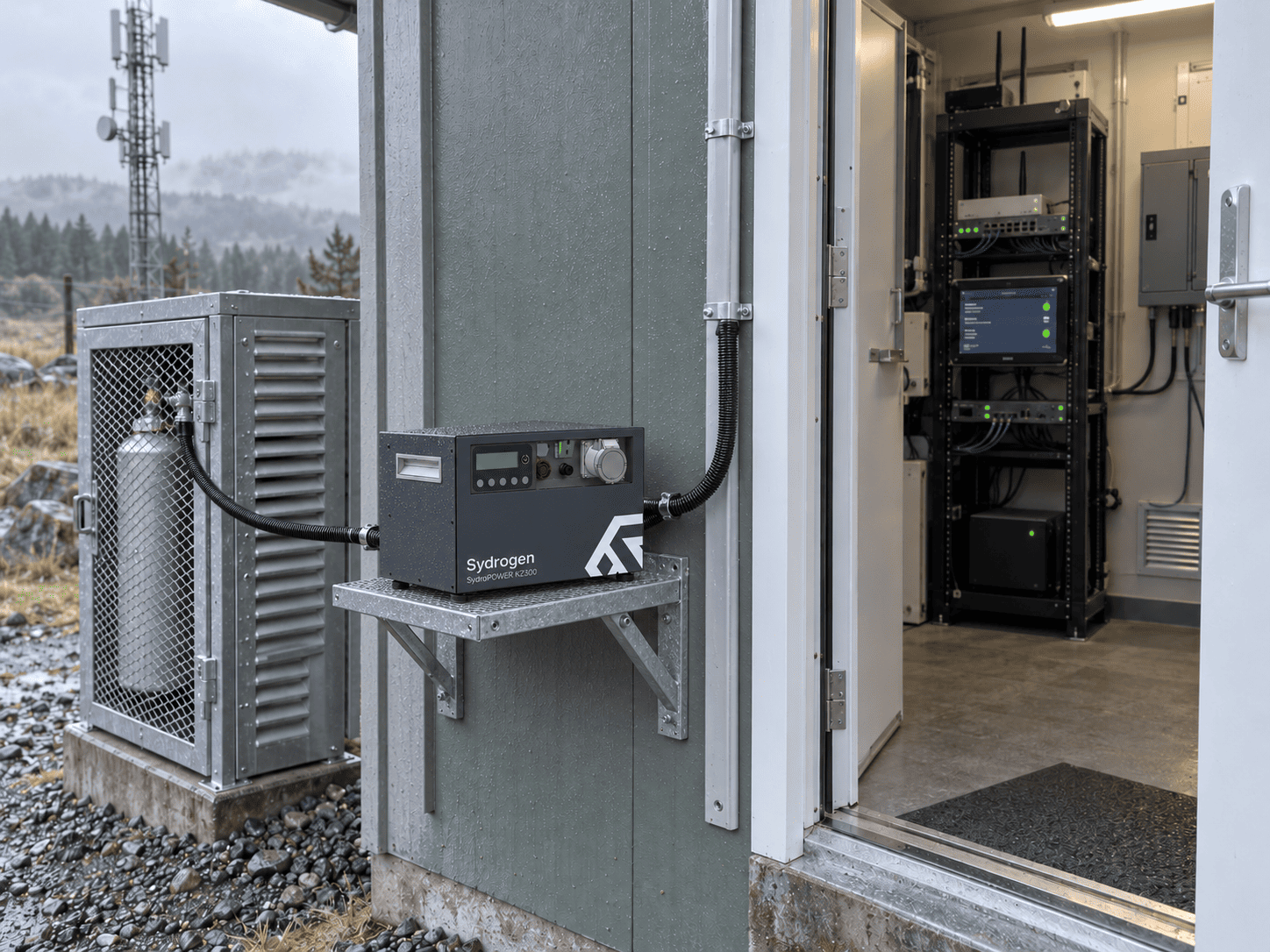 Illustrative KZ300 installation for small backup loads, based on supplied SydroPOWER product artwork