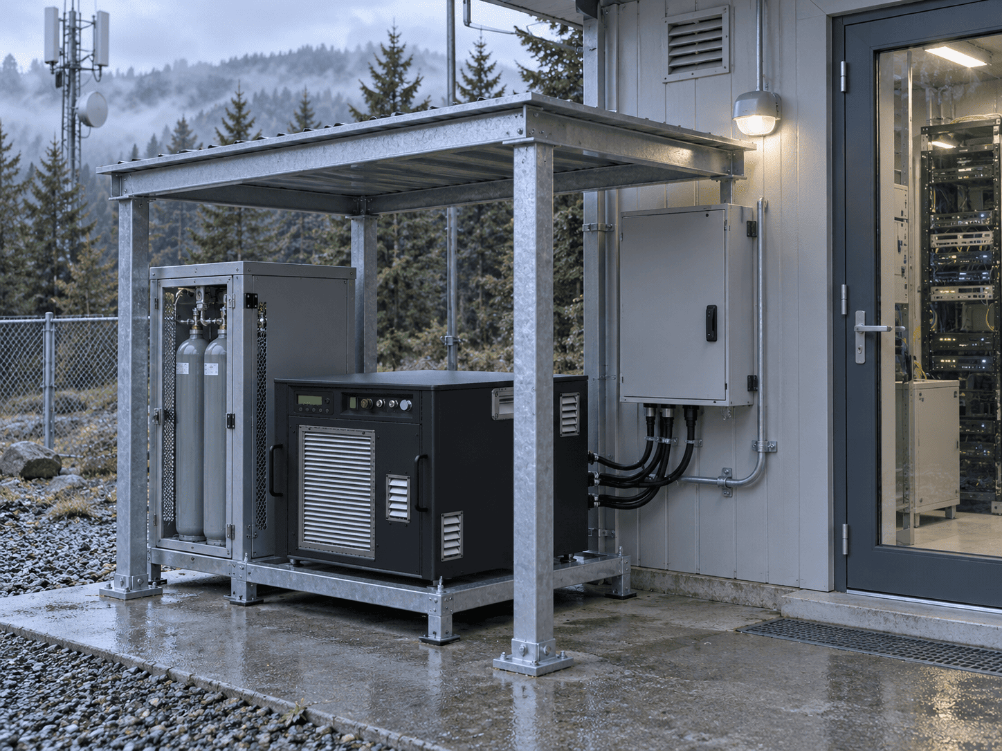 Illustrative KZ3000 installation for backup systems, based on supplied SydroPOWER product artwork