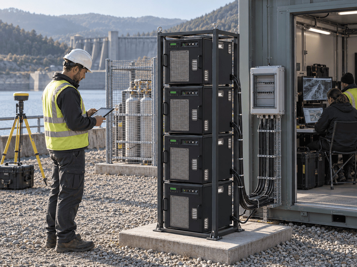 Illustrative KZ3000 Stacked installation for expandable field power, based on supplied SydroPOWER product artwork