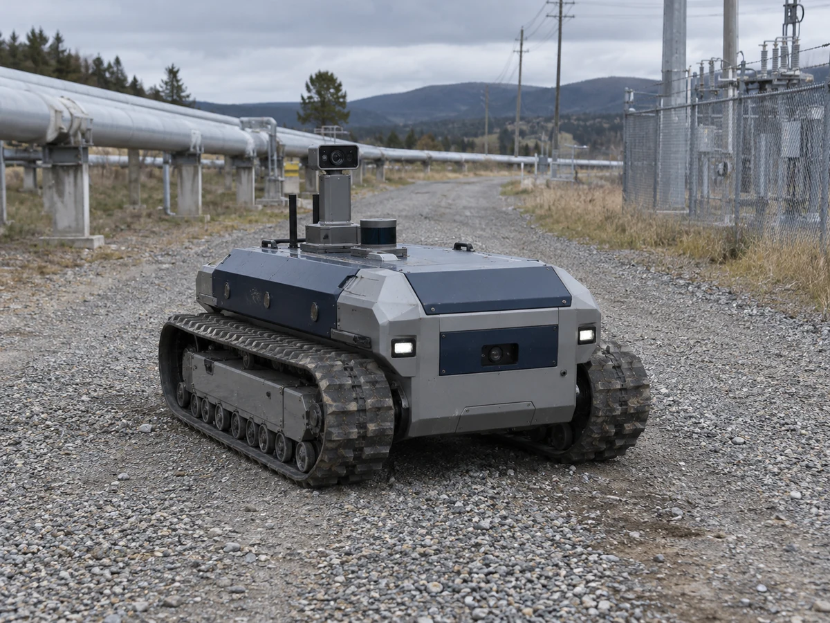 Fully enclosed compact tracked inspection platform on a utility service route.