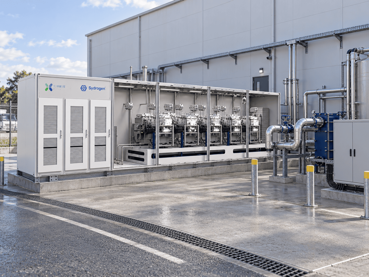 Illustrative MZ1000T installation for combined heat and power, based on supplied SydroPOWER product artwork