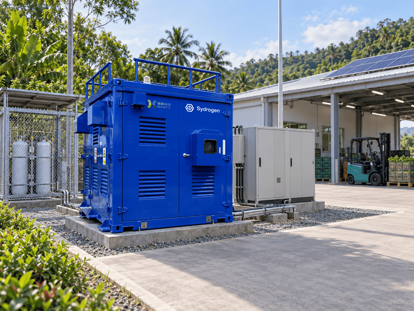 Illustrative MZ200T installation for microgrids, based on supplied SydroPOWER product artwork