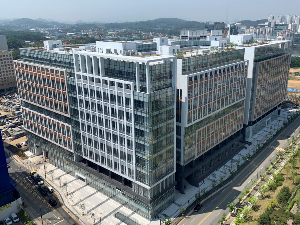 Exterior of Misa Testa Tower in Hanam, the building at the South Korea agent address; 2019 reference photograph.