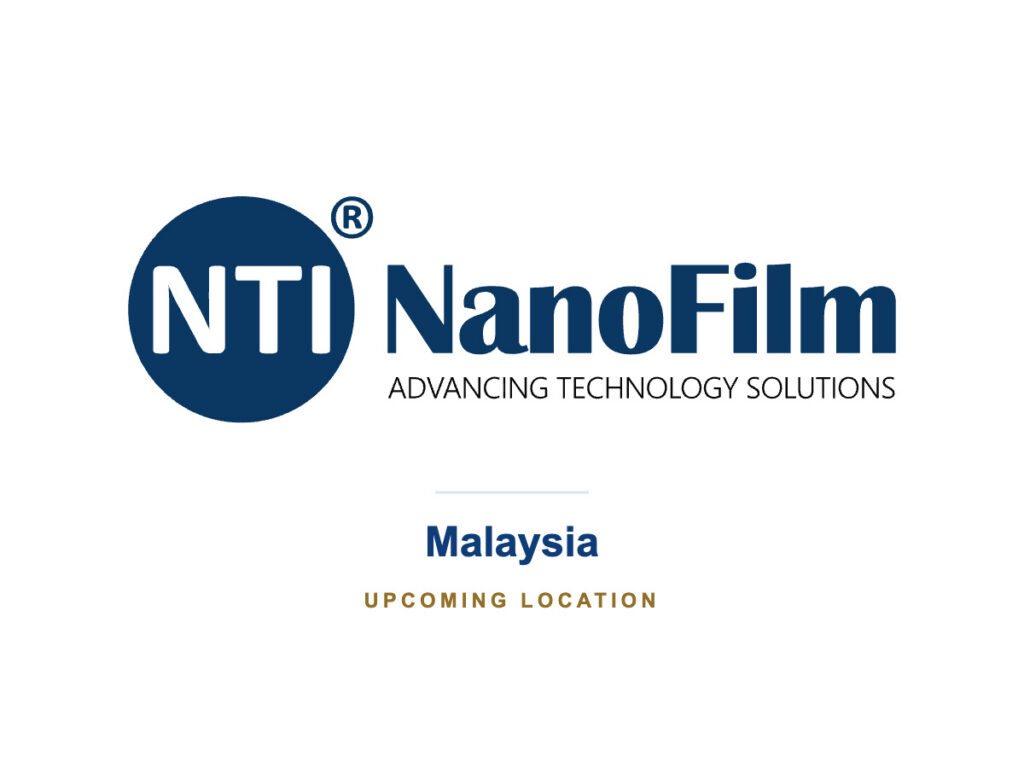 NTI Nanofilm logo on white with Malaysia — Upcoming Location.