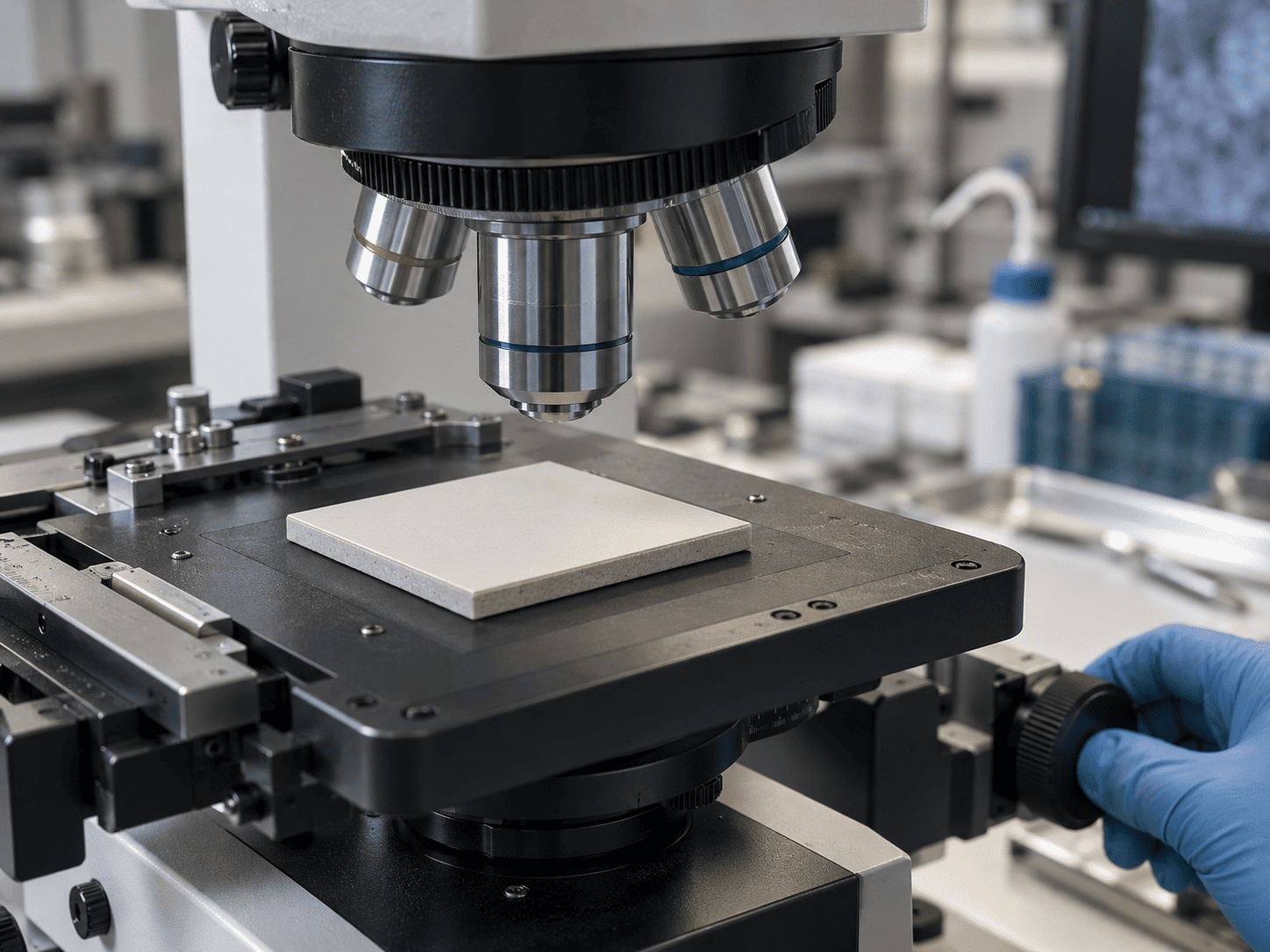 Optical inspection of a ceramic SOC coating sample